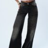 EXTRA WIDE LEG BLACK DENIM