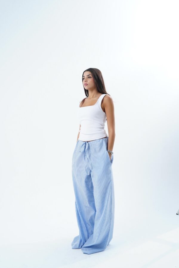 STRIPPED WIDE LEG PANTS