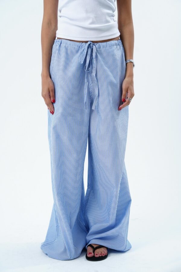 STRIPPED WIDE LEG PANTS