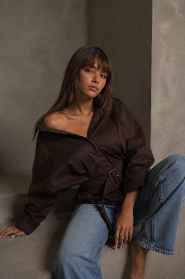 Brown Belted chemise