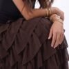 THE Brown Ruffle Maxi skirt